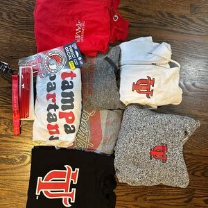 University of Tampa Gear!!
3 sweatshirts, 2 shirts, long sleeve, windbreaker